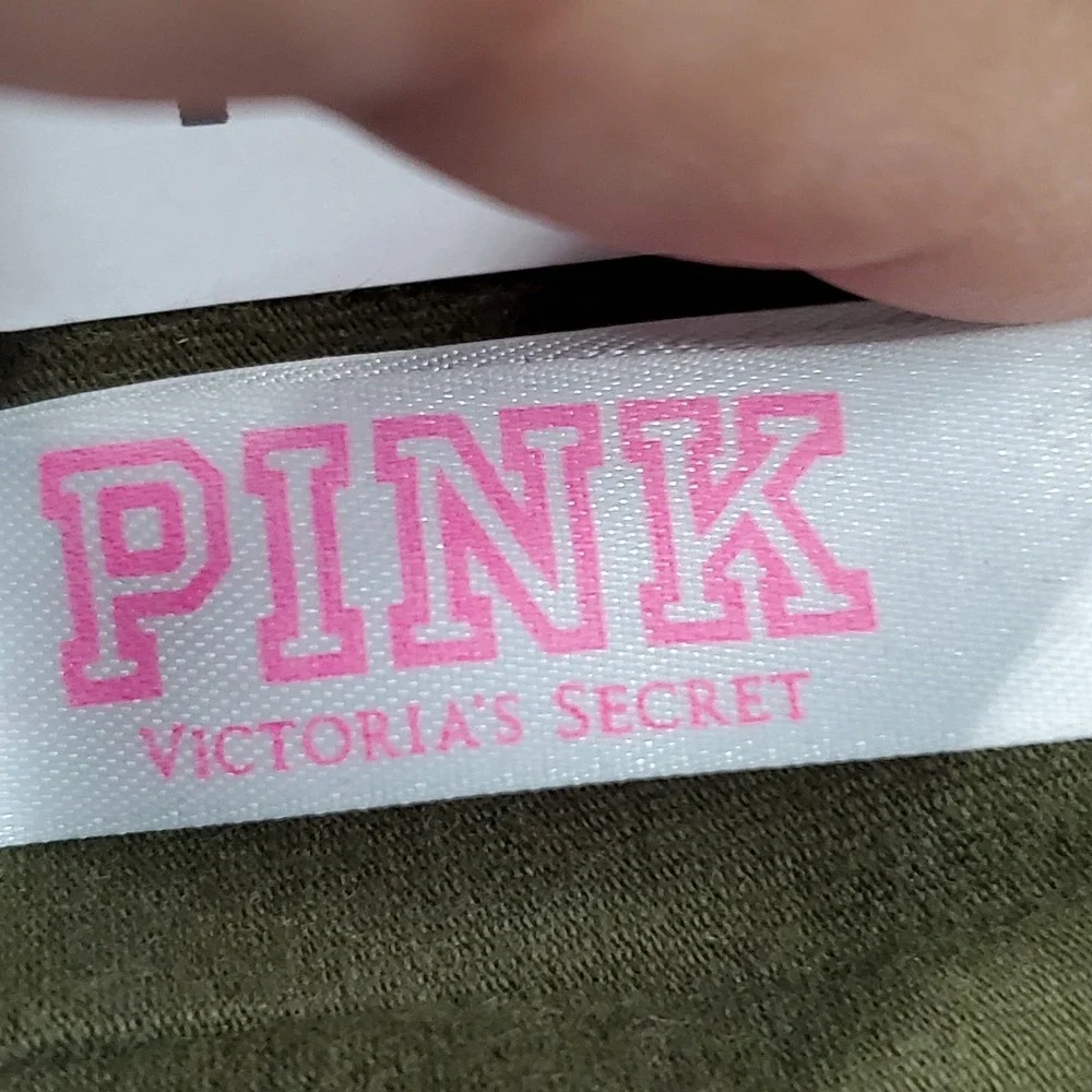 Victoria's Secret PINK Women Sports Bra Medium Olive Crop Wireless